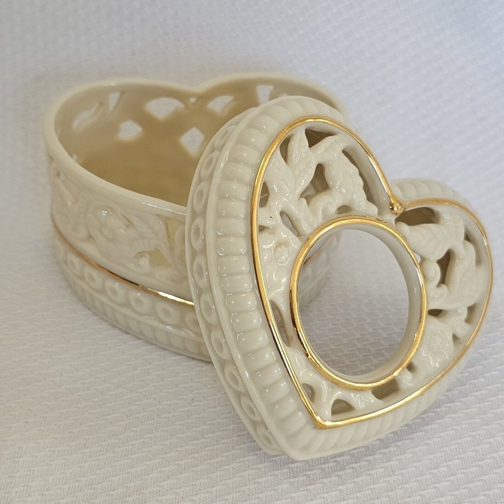 2002 Partylite Thank You From The Heart Tea Light Holder 3" toile gold lined - Picture 5 of 10